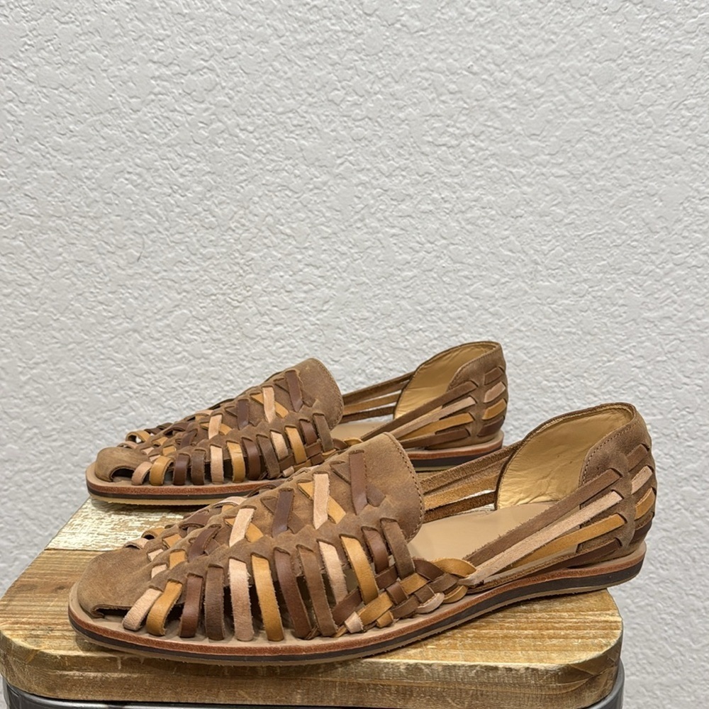 Nisolo Men’s Huarache Tobacco Colorblock Sandals Size 13 - Picture 5 of 8